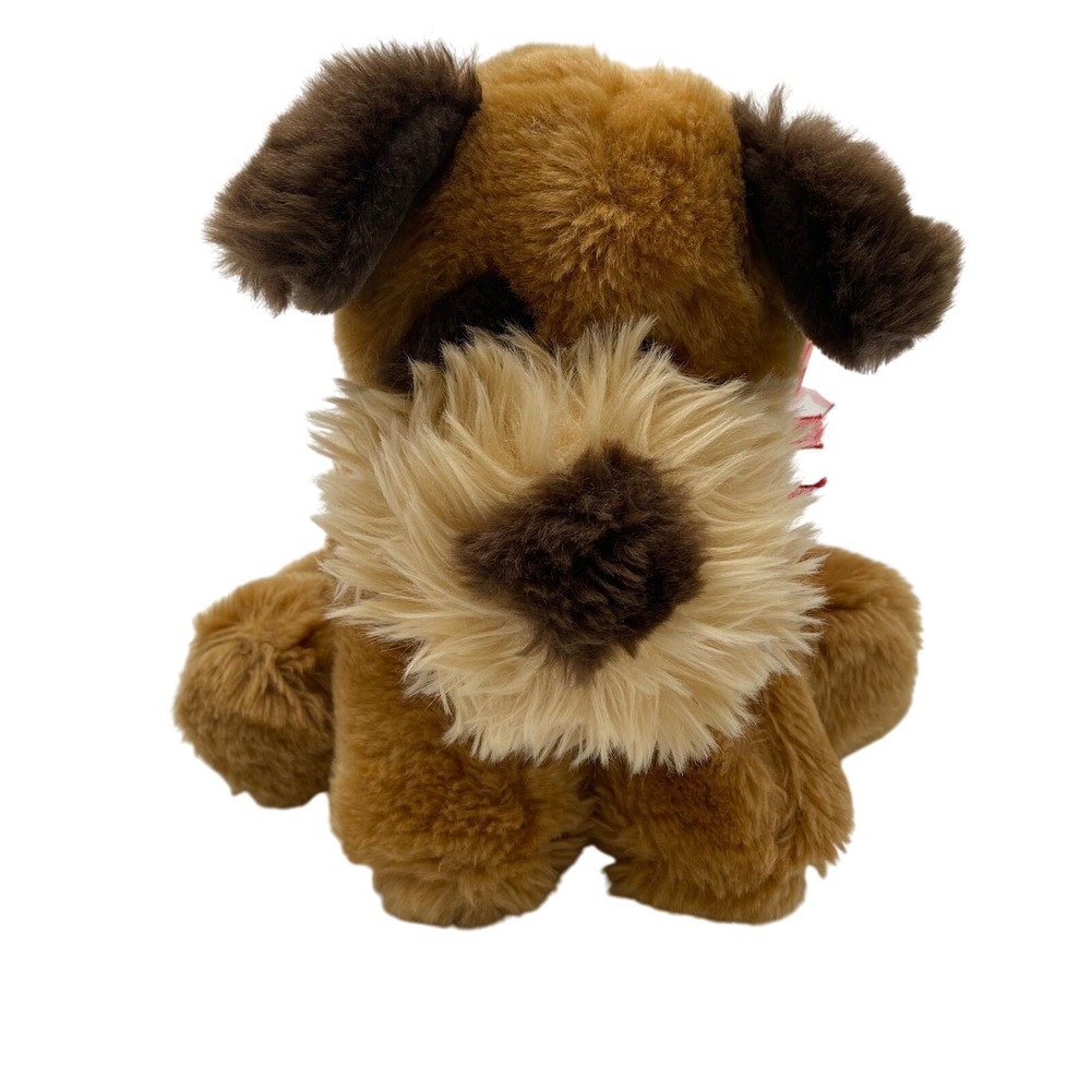 DanDee Collector's Choice Terrier Dog‎ 10" Plush Brown Puppy Red Ribbon Bow